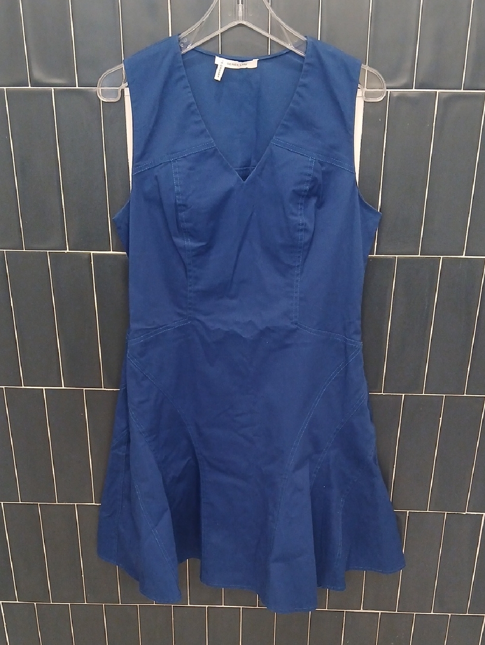 10 Crosby Derek Lam Navy Blue Sleeveless V-Neck Dress